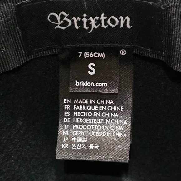 Brixton Wool Felt 3 7/8" Brim Fedora Hat - Black - Sz S/7* - Picture 7 of 8